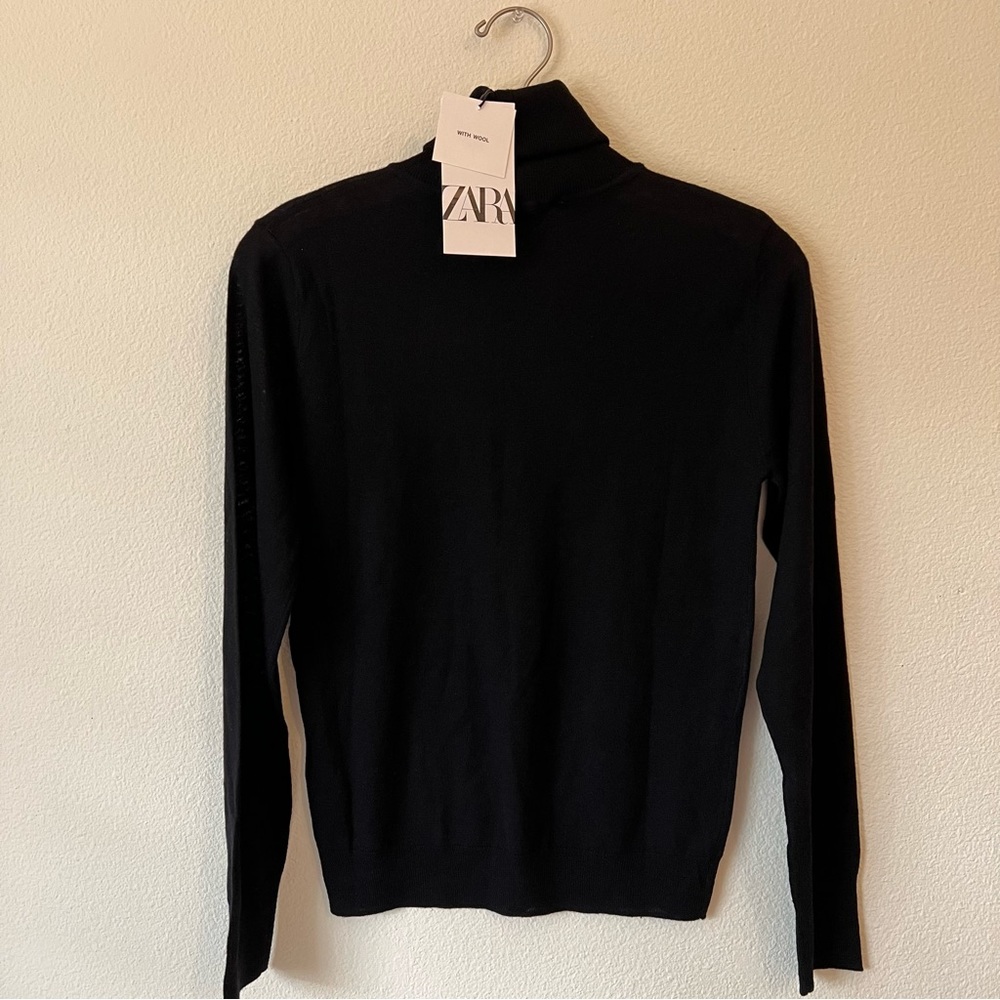 Zara black high collar turtleneck sweater